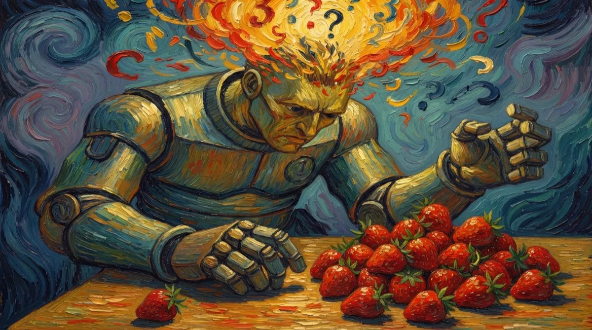 Robot counting strawberries